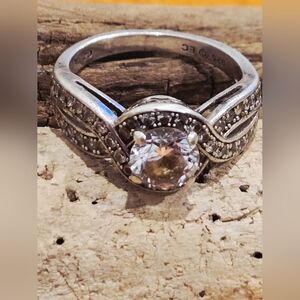 Vintage Sterling Silver CZ Ring Sz 7